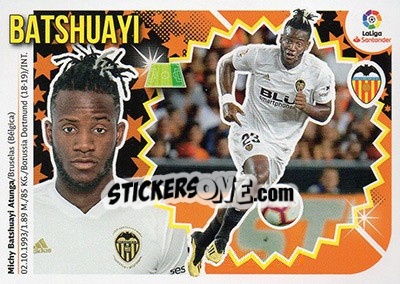Sticker 47 Batshuayi (Valencia CF) - Liga Spagnola 2018-2019 n. 757 - Colecciones ESTE