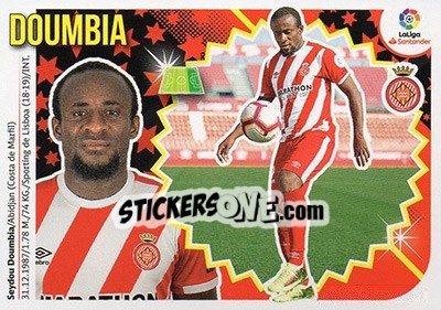 Sticker 52 Seydou Doumbia (Girona FC) - Liga Spagnola 2018-2019 n. 762 - Colecciones ESTE