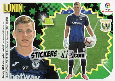 Sticker 53 Lunin (CD Leganés) - Liga Spagnola 2018-2019 - Colecciones ESTE