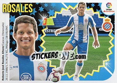 Sticker 57 Rosales (RCD Espanyol) - Liga Spagnola 2018-2019 n. 767 - Colecciones ESTE