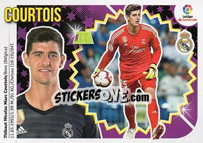 Sticker 59 Courtois (Real Madrid) - Liga Spagnola 2018-2019 - Colecciones ESTE