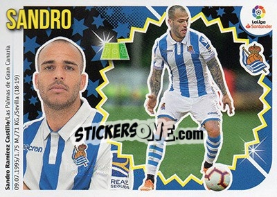 Sticker 61 Sandro Ramirez (Real Sociedad) - Liga Spagnola 2018-2019 n. 771 - Colecciones ESTE