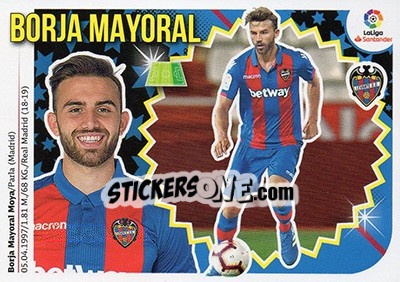 Cromo 62 Borja Mayoral (Levante UD) - Liga Spagnola 2018-2019 - Colecciones ESTE