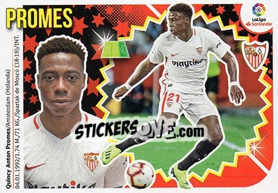Sticker 63 Promes (Sevilla FC) - Liga Spagnola 2018-2019 n. 773 - Colecciones ESTE