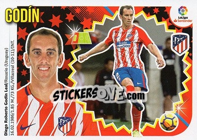 Sticker Godín (4) - Liga Spagnola 2018-2019 n. 105 - Colecciones ESTE