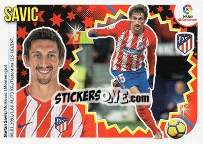Sticker Stefan Savic (6) - Liga Spagnola 2018-2019 - Colecciones ESTE