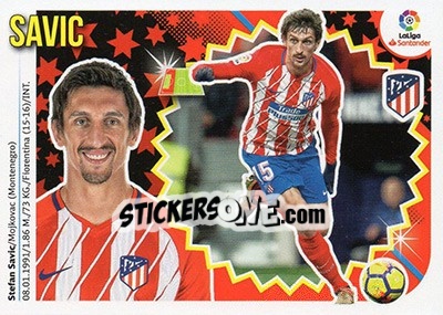 Sticker Stefan Savic (6) - Liga Spagnola 2018-2019 n. 107 - Colecciones ESTE