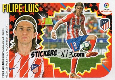 Sticker Filipe Luis (8) - Liga Spagnola 2018-2019 n. 109 - Colecciones ESTE