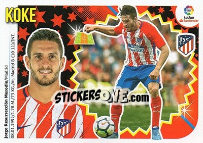 Sticker Koke (10) - Liga Spagnola 2018-2019 n. 111 - Colecciones ESTE