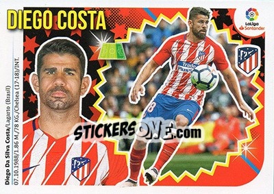 Sticker Diego Costa (16) - Liga Spagnola 2018-2019 - Colecciones ESTE