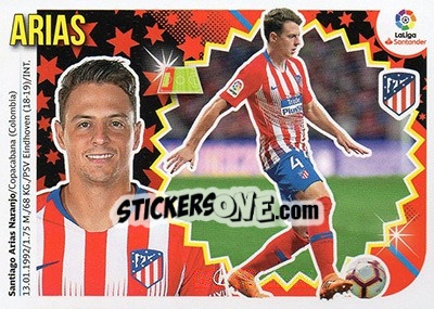 Sticker Santiago Arias (8BIS) - Liga Spagnola 2018-2019 n. 121 - Colecciones ESTE