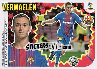 Sticker Vermaelen (4B) - Liga Spagnola 2018-2019 n. 135 - Colecciones ESTE