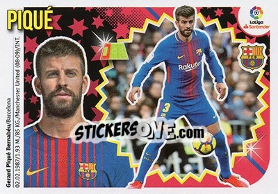 Sticker Piqué (5) - Liga Spagnola 2018-2019 n. 136 - Colecciones ESTE