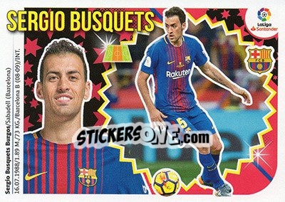 Sticker Sergio Busquets (8) - Liga Spagnola 2018-2019 n. 140 - Colecciones ESTE