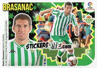 Sticker Brasanac (7B) - Liga Spagnola 2018-2019 n. 168 - Colecciones ESTE