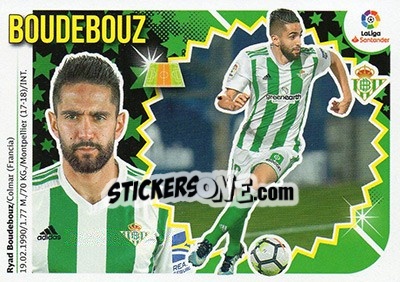 Sticker Ryad Boudebouz (11B) - Liga Spagnola 2018-2019 n. 174 - Colecciones ESTE