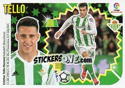 Sticker Cristian Tello (14) - Liga Spagnola 2018-2019 n. 177 - Colecciones ESTE