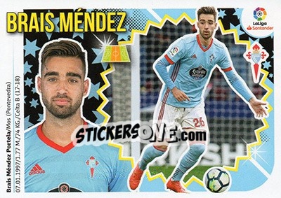 Sticker Brais Méndez (12B) - Liga Spagnola 2018-2019 n. 205 - Colecciones ESTE