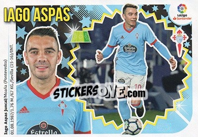 Sticker Iago Aspas (14) - Liga Spagnola 2018-2019 n. 207 - Colecciones ESTE