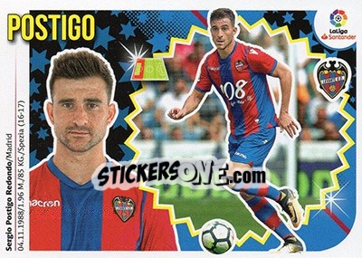Sticker Postigo (4) - Liga Spagnola 2018-2019 n. 405 - Colecciones ESTE