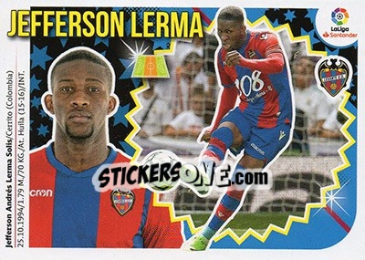 Sticker Jefferson Lerma (9) - Liga Spagnola 2018-2019 n. 412 - Colecciones ESTE