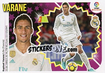 Sticker Varane (6) - Liga Spagnola 2018-2019 n. 437 - Colecciones ESTE