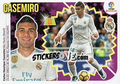 Sticker Casemiro (8) - Liga Spagnola 2018-2019 n. 440 - Colecciones ESTE