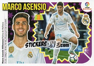 Sticker Marco Asensio (11A) - Liga Spagnola 2018-2019 n. 443 - Colecciones ESTE
