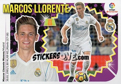 Sticker Marcos Llorente (8BIS) - Liga Spagnola 2018-2019 n. 451 - Colecciones ESTE