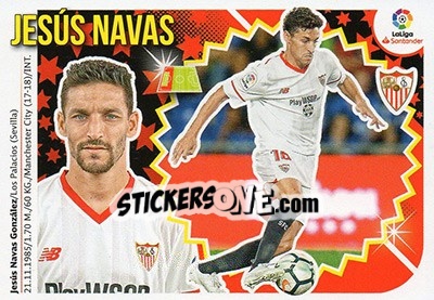 Cromo Jesús Navas (3) - Liga Spagnola 2018-2019 - Colecciones ESTE