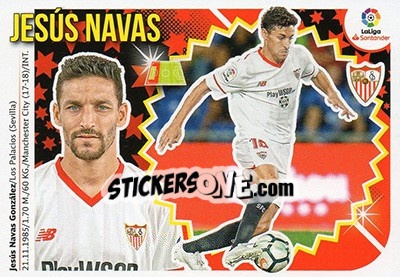 Sticker Jesús Navas (3) - Liga Spagnola 2018-2019 n. 523 - Colecciones ESTE