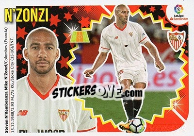 Sticker N'Zonzi (9) - Liga Spagnola 2018-2019 - Colecciones ESTE