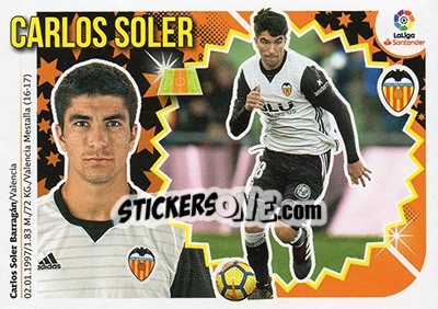 Sticker Carlos Soler (11) - Liga Spagnola 2018-2019 n. 563 - Colecciones ESTE