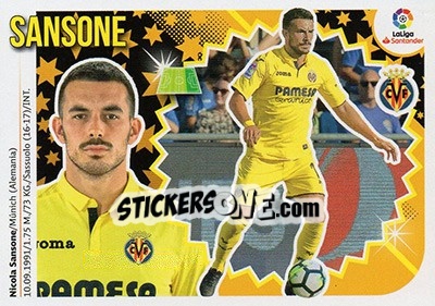 Sticker Nicola Sansone (15B) - Liga Spagnola 2018-2019 - Colecciones ESTE