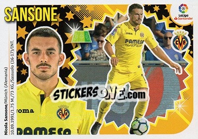 Sticker Nicola Sansone (15B) - Liga Spagnola 2018-2019 n. 629 - Colecciones ESTE