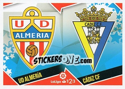 Sticker Escudos LaLiga 1|2|3 - Almería / Cádiz (2) - Liga Spagnola 2018-2019 n. 692 - Colecciones ESTE
