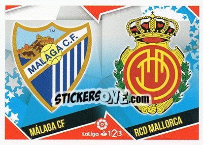 Sticker Escudos LaLiga 1|2|3 - Málaga / Mallorca (7) - Liga Spagnola 2018-2019 n. 697 - Colecciones ESTE
