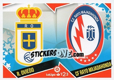 Sticker Escudos LaLiga 1|2|3 - Oviedo / Rayo Majadahonda (9) - Liga Spagnola 2018-2019 n. 699 - Colecciones ESTE