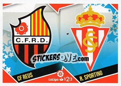 Sticker Escudos LaLiga 1|2|3 - Reus / Sporting (10) - Liga Spagnola 2018-2019 n. 700 - Colecciones ESTE