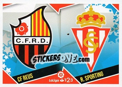 Figurina Escudos LaLiga 1|2|3 - Reus / Sporting (10) - Liga Spagnola 2018-2019 - Colecciones ESTE