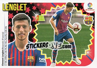 Sticker 6 Lenglet (FC Barcelona) - Liga Spagnola 2018-2019 n. 716 - Colecciones ESTE