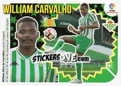 Sticker 9 William Carvalho (Real Betis) - Liga Spagnola 2018-2019 n. 719 - Colecciones ESTE