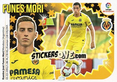 Sticker 10 Funes Mori (Villarreal CF) - Liga Spagnola 2018-2019 n. 720 - Colecciones ESTE