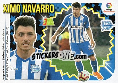 Sticker 11 Ximo Navarro (Deportivo Alavés) - Liga Spagnola 2018-2019 n. 721 - Colecciones ESTE