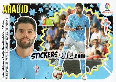 Sticker 14 Araújo (Celta de Vigo) - Liga Spagnola 2018-2019 n. 724 - Colecciones ESTE