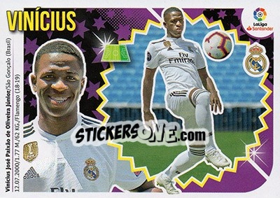 Sticker 15 Vinicius (Real Madrid) - Liga Spagnola 2018-2019 n. 725 - Colecciones ESTE