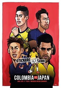 Sticker Kolumbien - Japan - WM 2018 - Tschuttiheftli