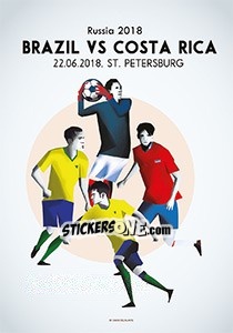 Sticker Brasilien - Costa Rica - WM 2018 - Tschuttiheftli