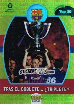 Sticker Tras El Doblete ¿triplete? (Iniesta) - Liga 2018-2019. Megacracks n. 104 - Panini
