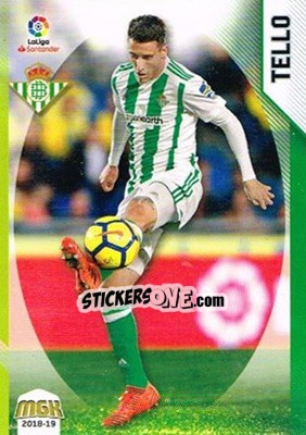 Sticker Cristian Tello - Liga 2018-2019. Megacracks n. 128 - Panini